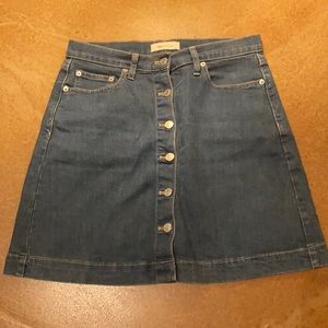 Gap high-waisted A-line denim mini